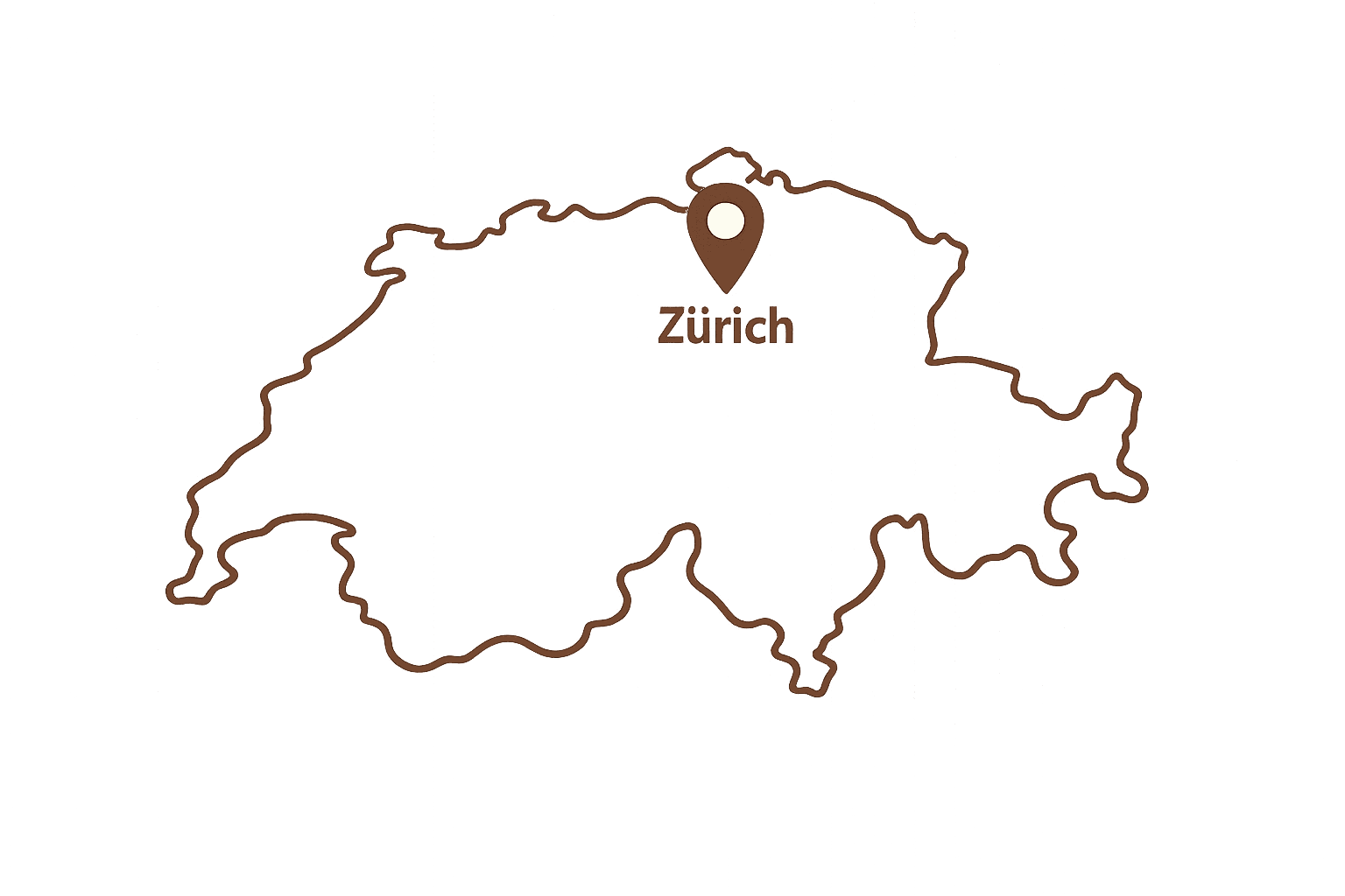 Karte der Schweiz mit Standortmarkierung Zürich